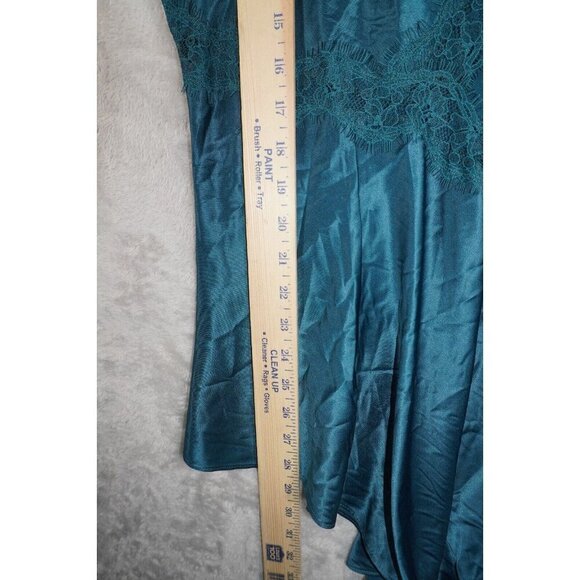 ✨ Victoria's Secret XXL Teal Satin Lace Romper One Piece Pajama Lingerie Sleep - Picture 11 of 11